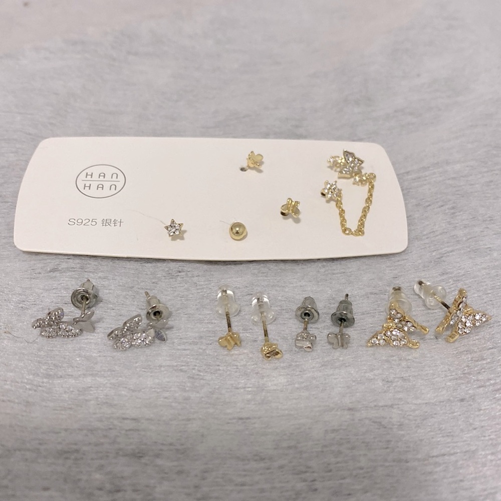 Lot: Butterfly earrings